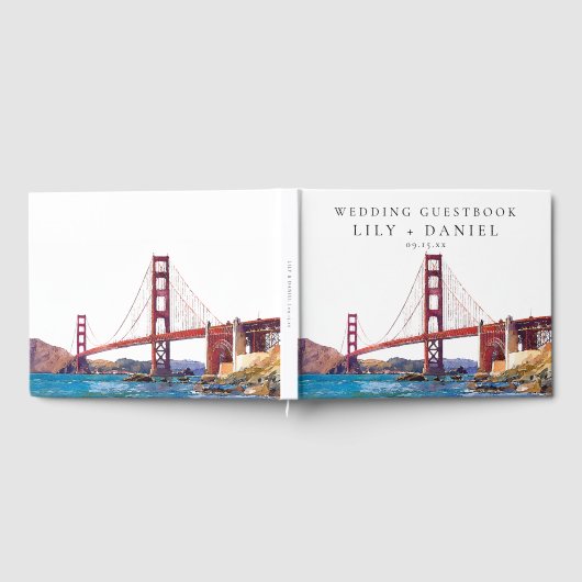 San Francisco Watercolor Wedding ゲストブック (全面)
