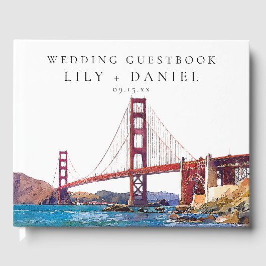 San Francisco Watercolor Wedding ゲストブック (正面)