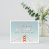 San Francisco Wedding Save the Date Photo Postcard ポストカード (スタンド正面)