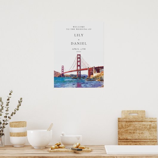 San Francisco Wedding Welcome Sign ポスター (キッチン)