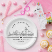 San Franciso Skyline – Custom Wedding favor ペーパープレート (パーティー)