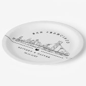San Franciso Skyline – Custom Wedding favor ペーパープレート (アングル)