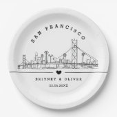 San Franciso Skyline – Custom Wedding favor ペーパープレート (正面)