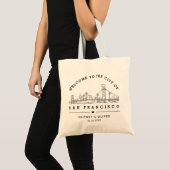 San Franciso Skyline Tote Bag–Custom Wedding favor トートバッグ (正面(商品))
