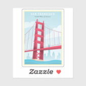 San Franisco, USA – ヴィンテージ旅行ポスター シール (シート)