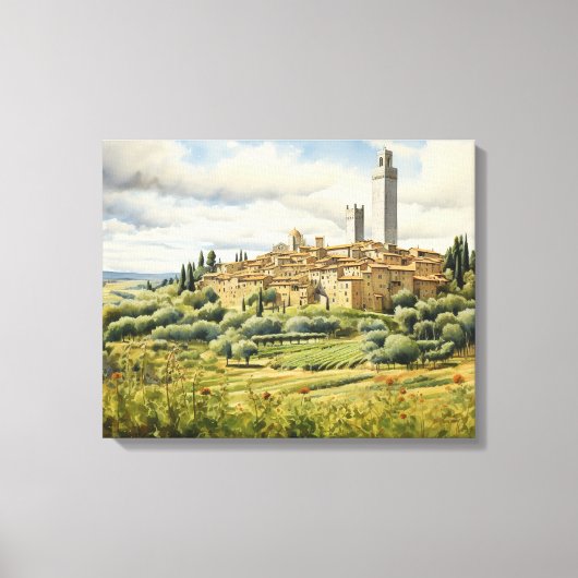 San Gimignano, Tuscany – イタリアのキャンバス印刷 キャンバスプリント (正面)