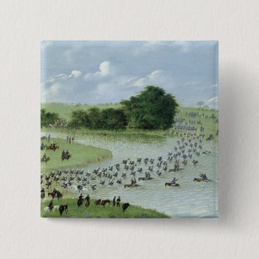 San Joaquin川、パラグアイ1865年の交差 缶バッジ (正面)