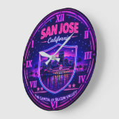 San Jose California Silicon Valley ラージ壁時計 (傾斜)
