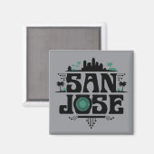 San Jose California United States マグネット (正面/裏面)