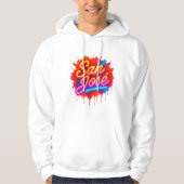 San José Retro Neon Script Street Art Splash パーカ (正面)