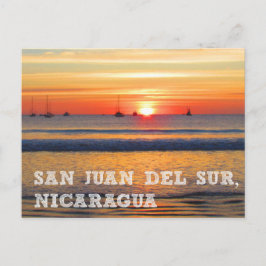 San Juan del Sur，ニカラグア日没はがき ポストカード