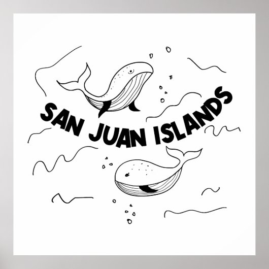 San Juan Islands Whales ポスター (正面)
