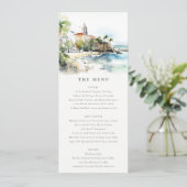 San Juan Puerto Rico Landscape Wedding Menu Card 招待状 (スタンド正面)