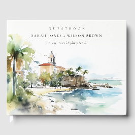 San Juan Puerto Rico Watercolor Landscape Wedding ゲストブック