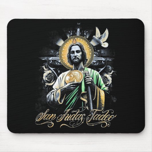 San Judas Tadeo Religious Art Catholic Saints Desi マウスパッド (正面)