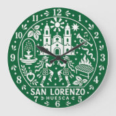 San Lorenzo Huesca ラージ壁時計 (正面)