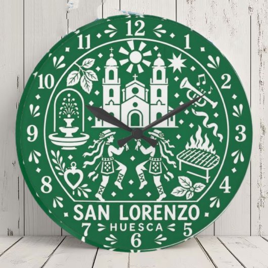 San Lorenzo Huesca ラージ壁時計