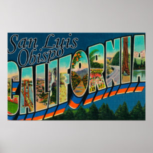 San Luis Obispo、カリフォルニア-大きい手紙場面 ポスター