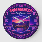 San Marcos California Valley Sunset ラージ壁時計 (正面)
