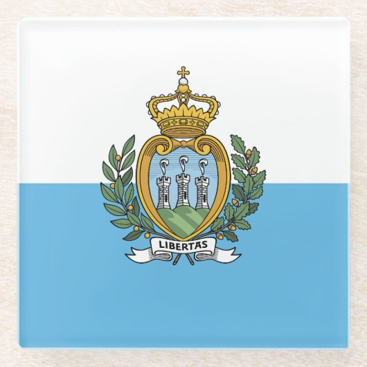 San Marino Flag ガラスコースター (正面)