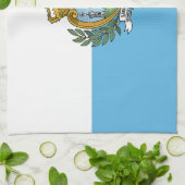 San Marino Flag キッチンタオル (折り畳み)