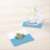 San Marino Flag スクエアペーパーコースター (インサイチュ)