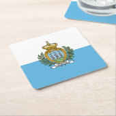 San Marino Flag スクエアペーパーコースター (アングル)