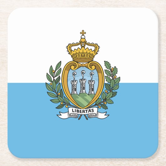 San Marino Flag スクエアペーパーコースター (正面)