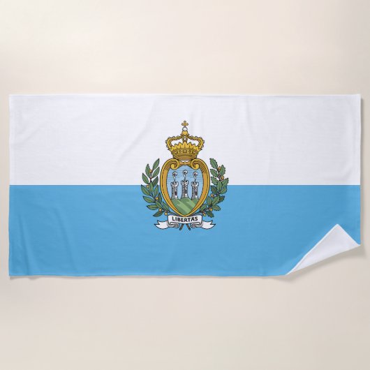 San Marino Flag ビーチタオル (正面)