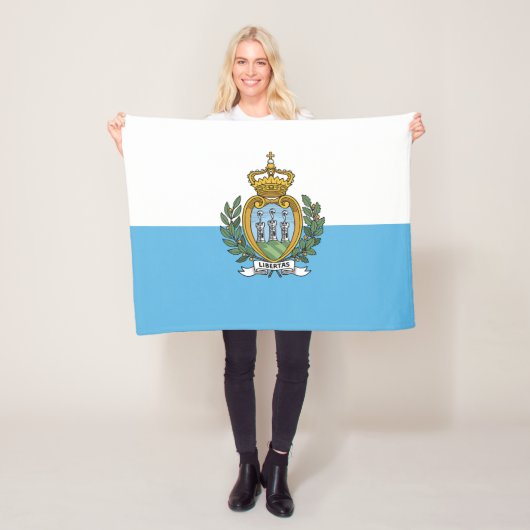 San Marino Flag フリースブランケット (インサイチュ)