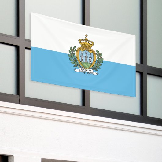 San Marino Flag 横断幕 (ビルの外側)
