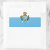 San Marino Flag 長方形シール (バッグ)