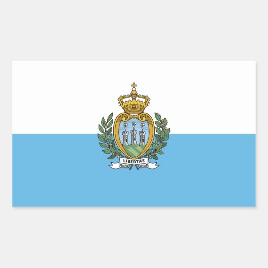 San Marino Flag 長方形シール (正面)