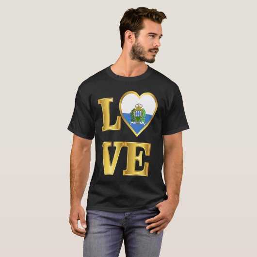 San Marino Flag Sammarinese Pride and Love Tシャツ (正面フル)
