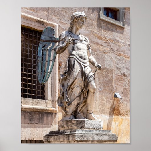 San Michele statue in Castle Sant'Angelo - Rome ポスター (正面)