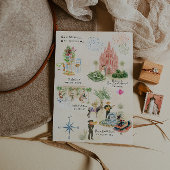 San Miguel de Allende Watercolor Wedding 三つ折り招待状