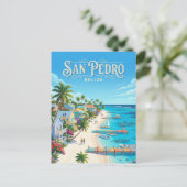 San Pedro Town Belize ポストカード (スタンド正面)
