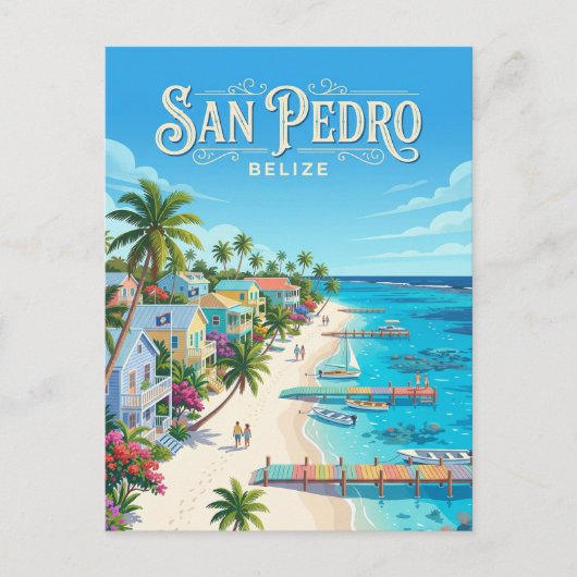 San Pedro Town Belize ポストカード (正面)