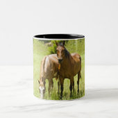 San Rafaelの谷、アリゾナの馬 ツートーンマグカップ (中央)