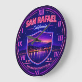 San Rafael California Waterfront ラージ壁時計 (傾斜)