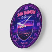 San Ramon California Valley Lights ラージ壁時計 (傾斜)