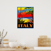 San Remo riviera，イタリア，ヴィンテージ旅行ポスター ポスター (キッチン)