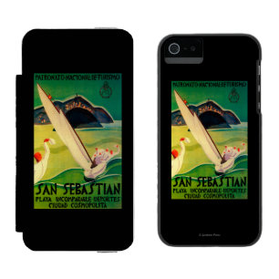 San SebastianのヴィンテージPosterEurope iPhone SE/5/5sウォレットケース