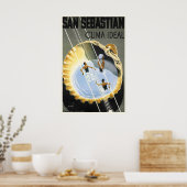 San Sebastian Ideal Climate Spain Vintage Travel ポスター (キッチン)