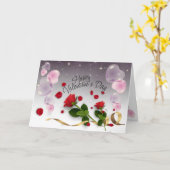 san Valentín con corazones de burbujas カード (黄色い花)