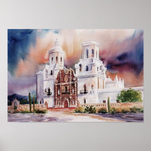 San Xavier Mission Canvas Print ポスター (正面)