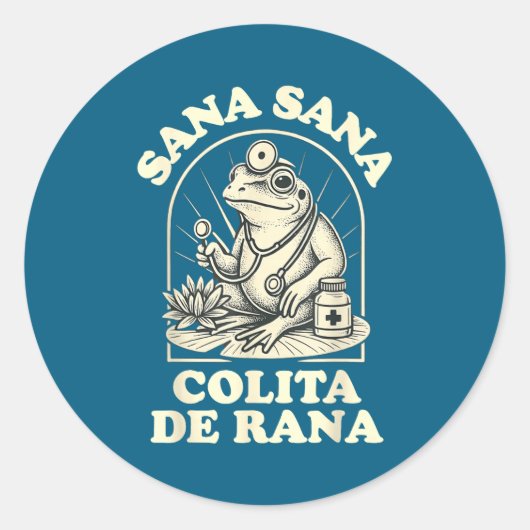 Sana Sana Colita De Rana Cute Frog Design  ラウンドシール (正面)