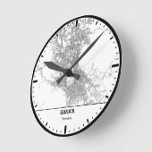 Sanaa Clock City Line Art ラウンド壁時計 (傾斜)