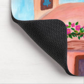 Sanctuario de Chimayo教会カラフルの水彩画 マウスパッド (コーナー)