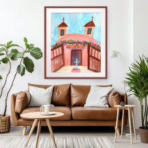 Sanctuario de Chimayo Water color New Mexico